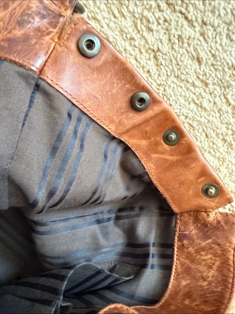 FRYE Large Melissa Leather Shoulder Oversized Tote Bag Cognac - Picture 7 of 8